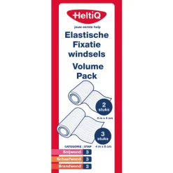 HeltiQ Elastische Fixatiewindsels Volume Pack 2 stuks: 4m x 4cm + 3 stuks: 4m x 6cm 5 stuks
