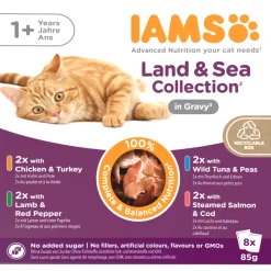 IAMS Delights Adult Land & Sea Gravy Multipack 8 x 85 gr