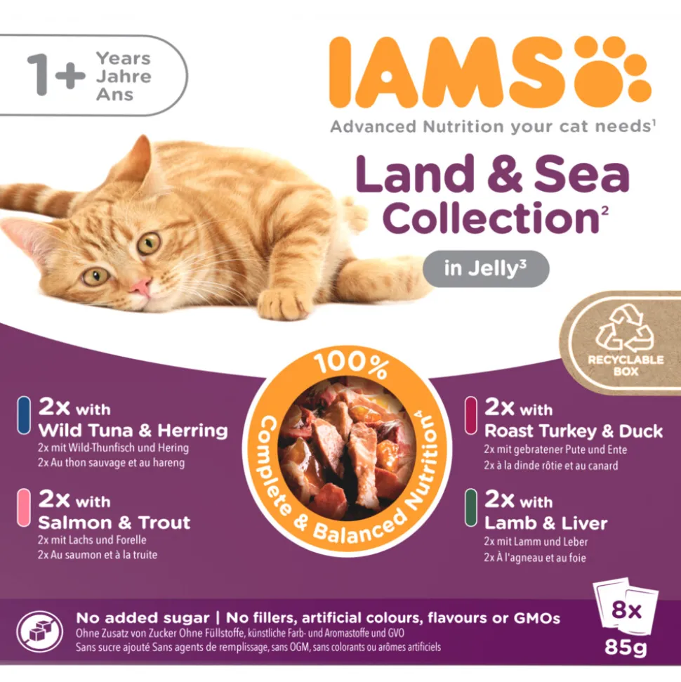 IAMS Delights Adult Land & Sea Jelly Multipack 8 x 85 gr