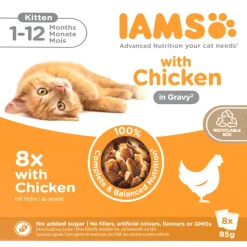 IAMS Delights Kitten Gravy Multipack Kip 8 x 85 gr