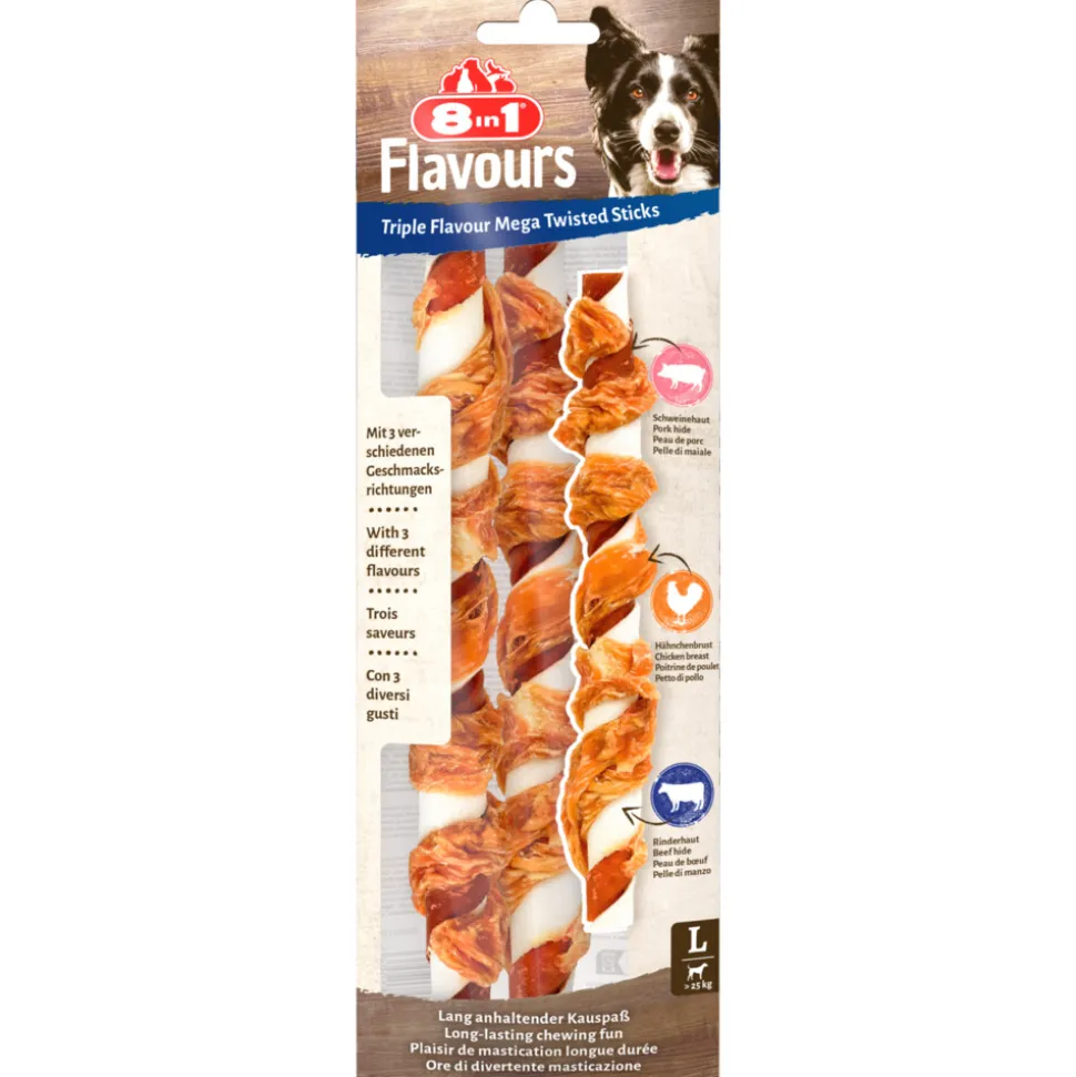 8in1 Triple Flavour Mega Twisted Sticks 140 gr
