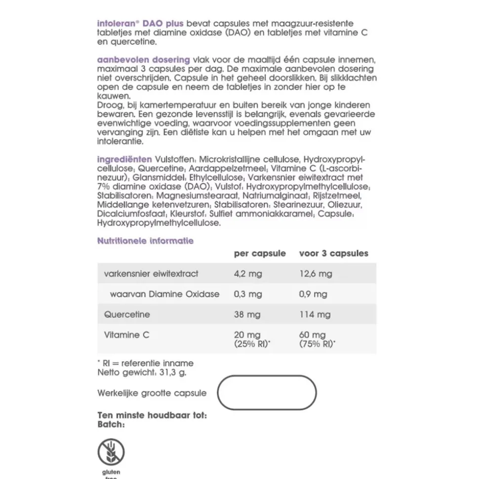 Intoleran DAO Plus 50 capsules