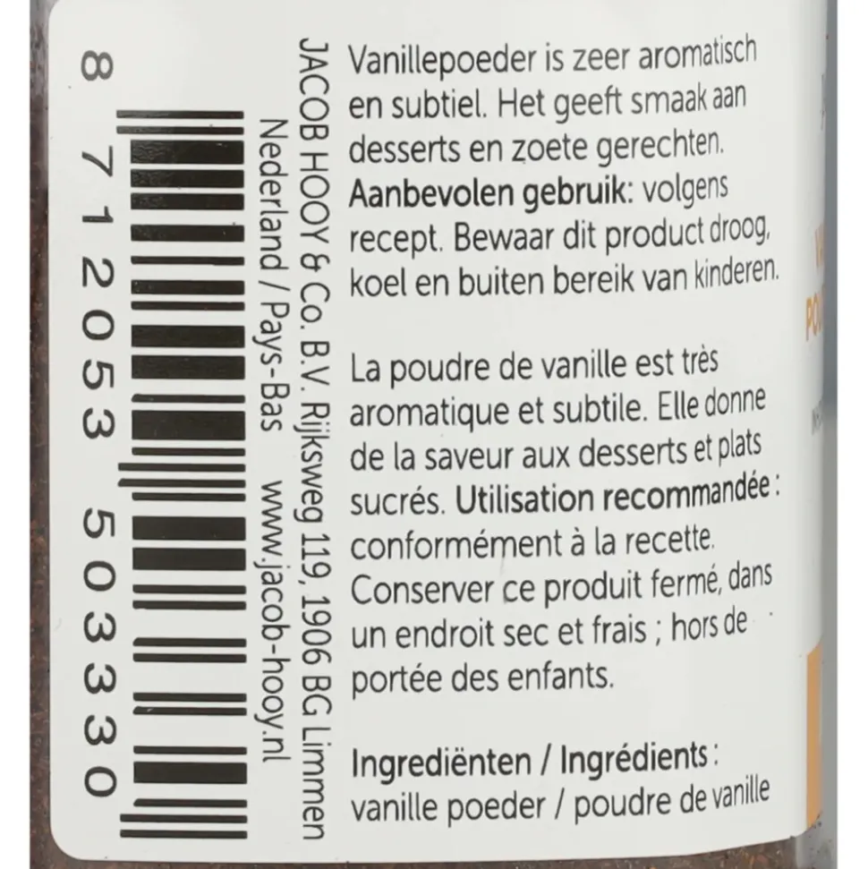 Jacob Hooy Vanillepoeder Bourbon 30 gr