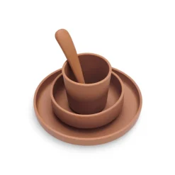 Jollein Dinerset Siliconen Caramel 4-delig