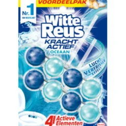 Krachtig & actief Toiletblok PakketDit verfrissende pakket van Witte Reus bestaat uit de volgende producten: Witte Reus Toiletblok Kracht Actief Lavendel 2 stuks, Witte Reus Toiletblok Kracht Actief Oceaan 2 stuks en Witte Reus Toiletblok Kracht Actief Bloesem 2 stuks.Witte Reus zorgt voor een hygiënisch schoon toilet.Op zoek naar een makkelijke manier om je toilet schoon en fris te houden? De toiletblokken van Witte Reus zorgen voor een schoon en fris toilet van de eerste tot de laatste spoelbeurt. De toiletblokken in dit pakket van Witte Reus bestaan uit een formule met 4 actieve functies: reinigend schuim, anti-kalk formule, vuilbeschermer en extra frisheid. De toiletreinigers bevatten het luchtverfrissereffect die ervoor zorgt dat de badkamer lange tijd met een frisse lavendel, oceaan en/of bloessem geur wordt gevuld.Het karton en de houder zijn 100% recyclebaar. Om te recyclen, scheid het karton van de plastic verpakking.De toiletblokken hebben 4 actieve elementen:Het reinigend schuim reinigt uw toilet bij elke spoelbeurtDe anti-kalk formule voorkomt de vorming van kalkaanslagDe vuilbeschermer voorkomt de vorming van vuil tussen de schoonmaakbeurten doorVerspreidt een frisse lavendel geur van de eerste tot de laatste spoelbeurt en zorgt voor een schoon en fris toilet Gevarenaanduidingen Schadelijk Veroorzaakt huidirritatie. Veroorzaakt ernstige oogirritatie. Voorzorgsmaatregelen Buiten het bereik van kinderen houden. Beschermende kledij dragen. BIJ CONTACT MET DE HUID: met veel water en zeep wassen. BIJ CONTACT MET DE OGEN: voorzichtig afspoelen met water gedurende een aantal minuten: contactlenzen verwijderen, indien mogelijk: blijven spoelen. Bij aanhoudende oogirritatie: een arts raadplegen. Fabrikant informatie Merk: Witte Reus Ean: 6019915495478 Artikel: 1019-160 Fabrikant gegevens: Henkel Adres: Brugwal 11 3432 NZ Nieuwegein Nederland Contactgegevens: Tel: 030 607 3911 Email: [email protected] Website: https://www.henkel.com Reviews Schrijf jouw review Hoe controleren en plaatsen wij reviews? Plein plaatst enkel reviews van klanten en personen die het product daadwerkelijk gebruikt hebben, ook wanneer deze negatief of neutraal is. Voordat de review geplaatst wordt controleren we handmatig of deze écht is en voldoet aan onze reviewvoorwaarden. Wanneer het product op Plein gekocht is vermelden we dat bij de review. Plein betaalt niet voor reviews, wanneer een reviewer door een andere partij is vergoed staat dit erbij vermeld. Er zijn nog geen reviews geschreven. Schrijf als eerste een review. Krachtig & actief Toiletblok Pakket