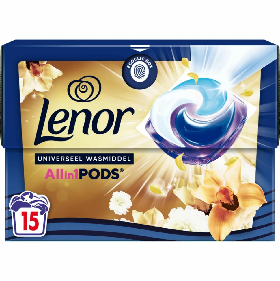 Lenor Wasmiddel All-in-1 Pods Amber & Orchidee 15 stuks