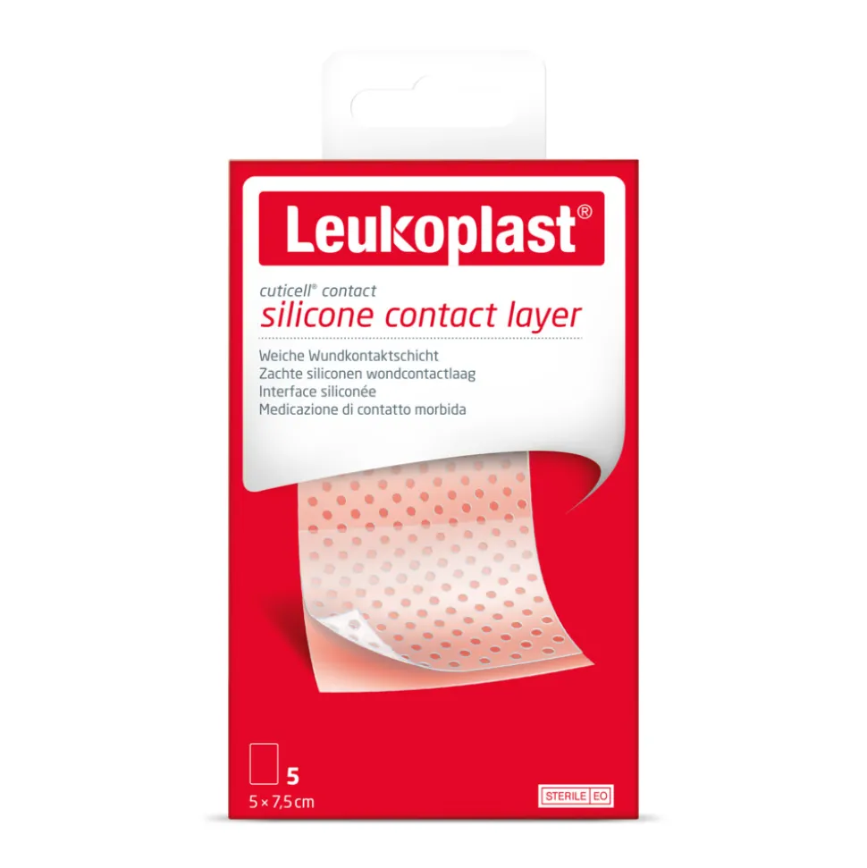 Leukoplast Cuticell® Contact Siliconen Wondcontactlaag 5 cm x 7,5 cm 5 stuks