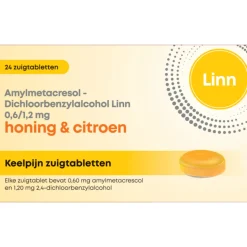 Linn Keelpijn Zuigtabletten Honing & Citroen 24 tabletten