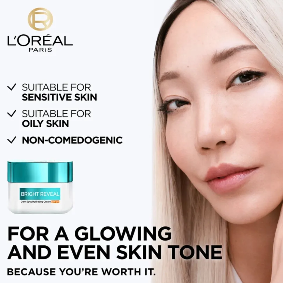 L'Oréal Bright Reveal Dark Spot Hydrating Dagcrème SPF 50 50 ml