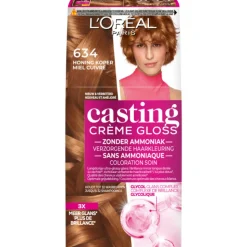 L'Oréal Casting Crème Gloss Semi-Permanente Haarkleuring 634 Donker Goud Koperblond