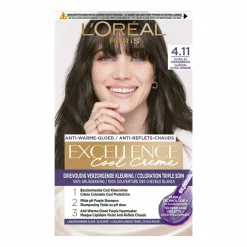 L'Oréal Excellence Cool Crème Permanente Crèmekleuring 4.11 - Ultra As Middenbruin