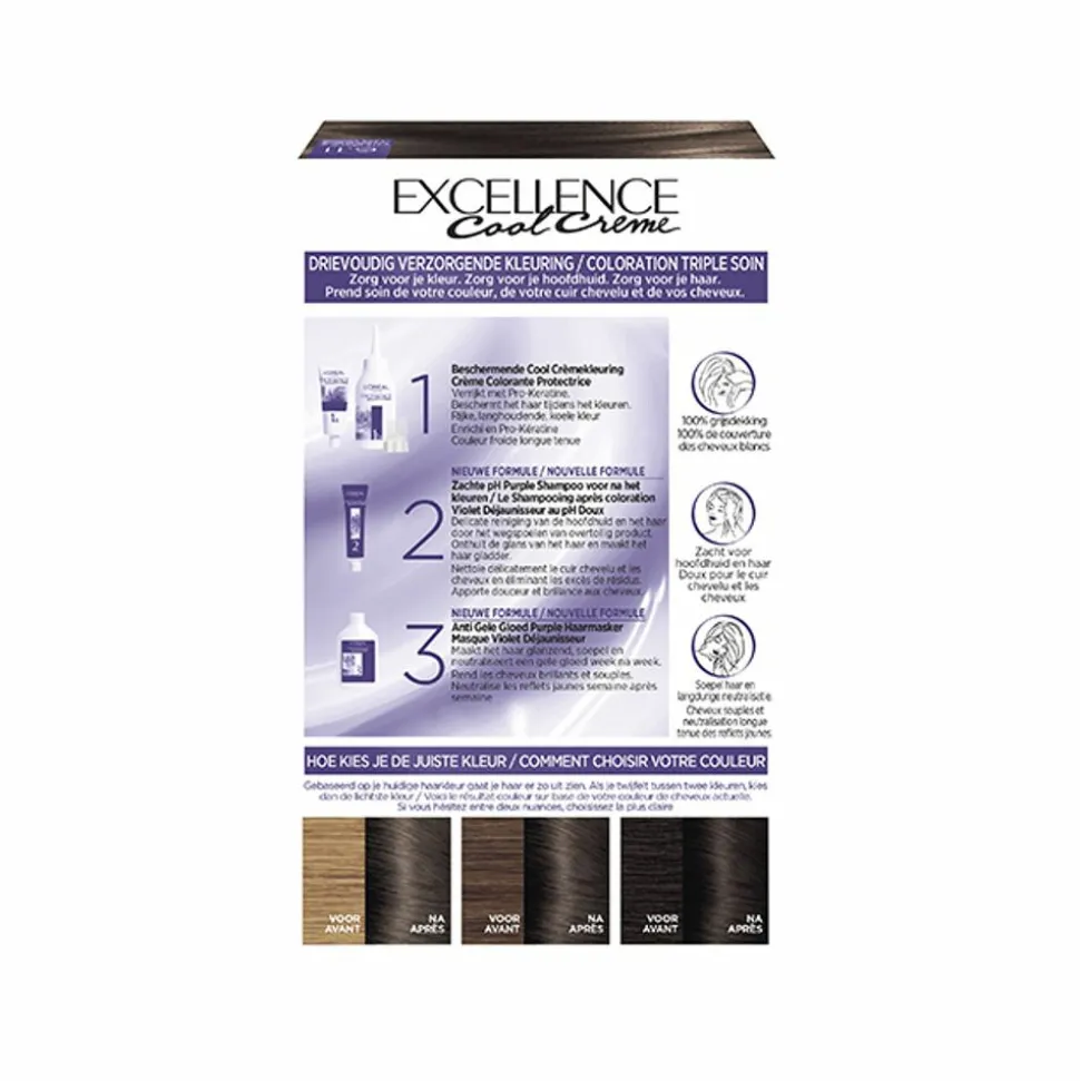 L'Oréal Excellence Cool Crème Permanente Crèmekleuring 6.11 - Ultra As Donkerblond