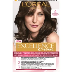 L'Oréal Excellence Crème Permanente Crèmekleuring 4 Middenbruin