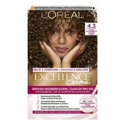 L'Oréal Excellence Crème Permanente Crèmekleuring 4.3 Midden Goudbruin