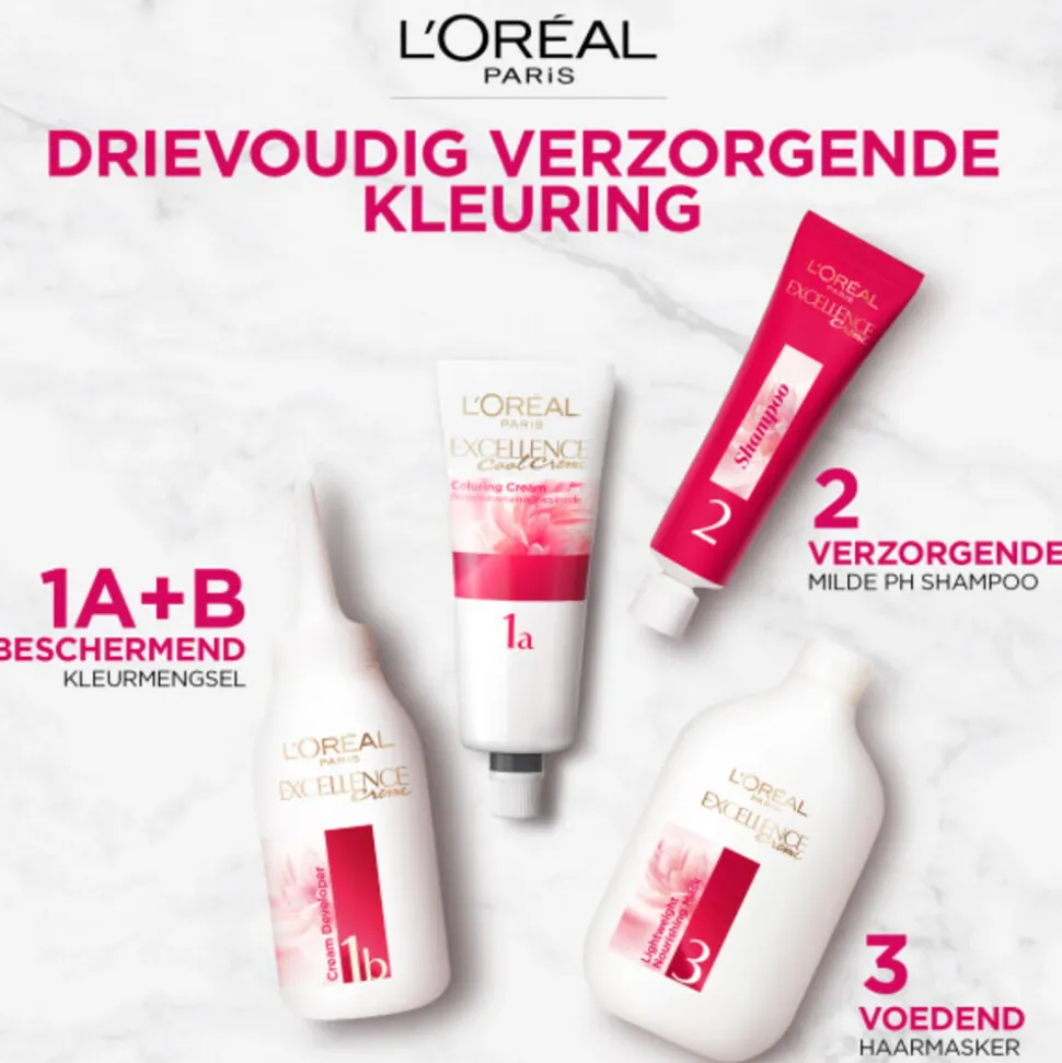 L'Oréal Excellence Crème Permanente Crèmekleuring 4.3 Midden Goudbruin