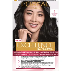 L'Oréal Excellence Crème Permanente Crèmekleuring 1 Zwart