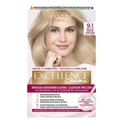 L'Oréal Excellence Crème Permanente Crèmekleuring 9.1 Zeer Licht Asblond