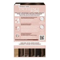 L'Oréal Excellence Crème Universal Nudes Permanente Haarkleuring 4U Universeel Middenbruin