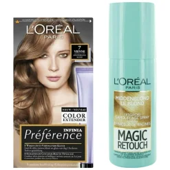 L'Oréal Preference Haarkleuring 07 Vienne - Midden Blond + Magic Retouch Uitgroeispray Middenblond 75 ml Pakket