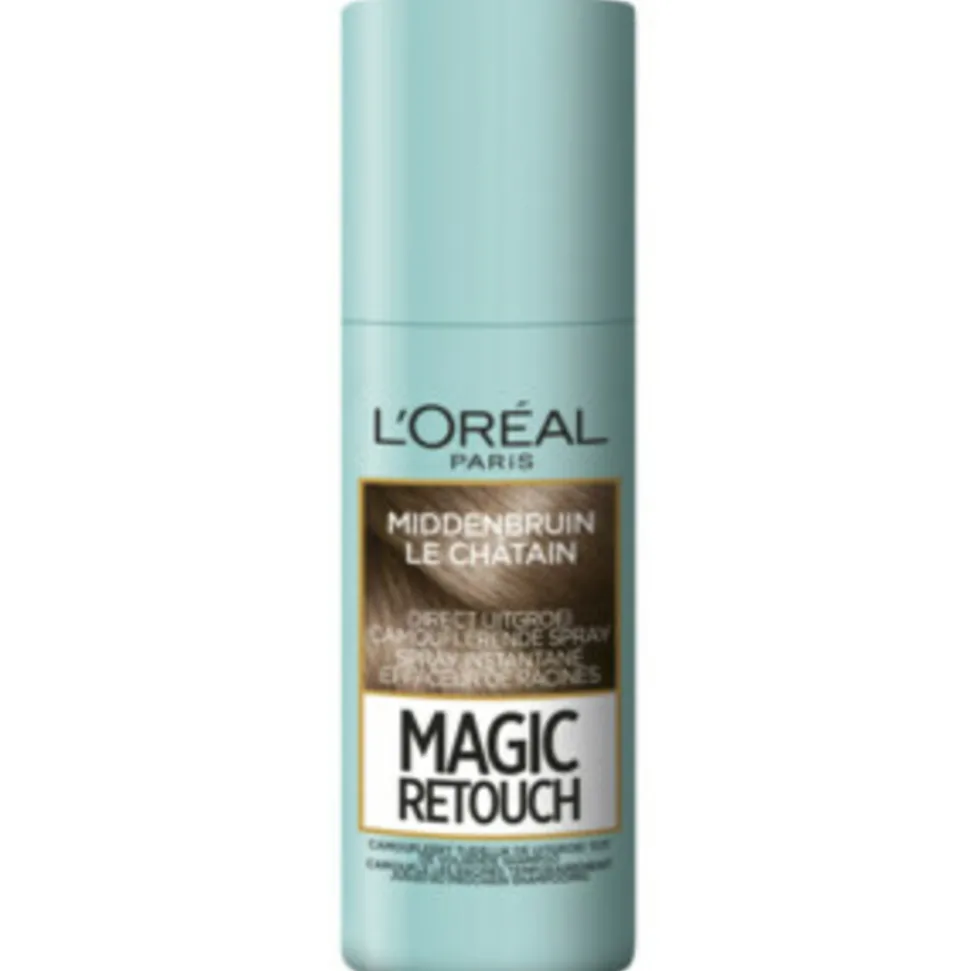 L'Oréal Preference Haarkleuring 04 Tahiti - Middenbruin + Magic Retouch Uitgroeispray Middenbruin 75 ml Pakket