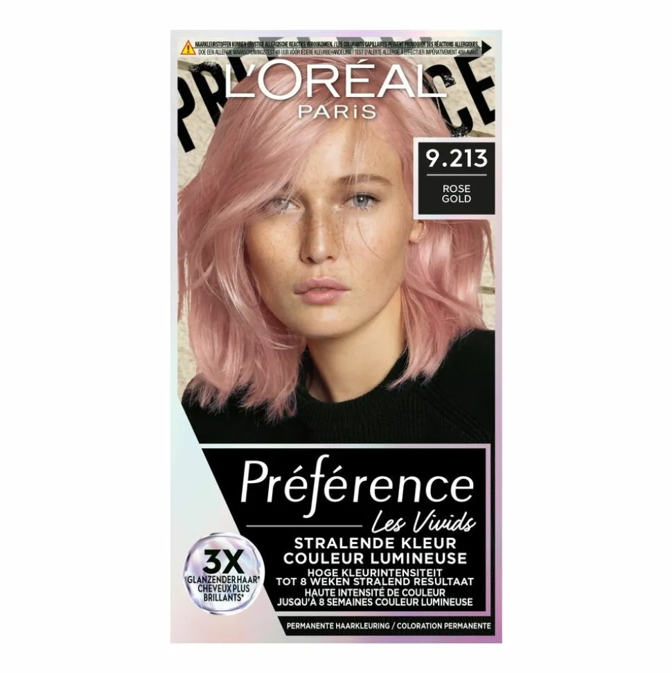 L'Oréal Preference Vivids Permanente Haarkleuring 9.213 Rose Gold