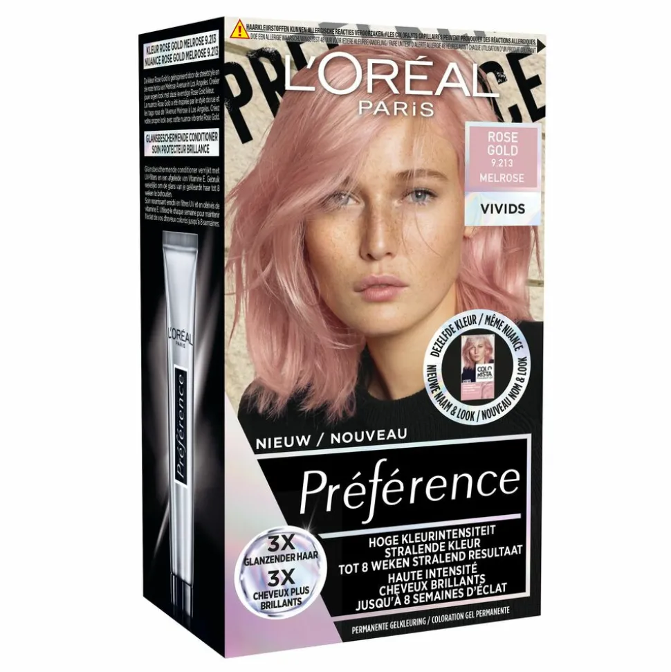 L'Oréal Preference Vivids Permanente Haarkleuring 9.213 Rose Gold