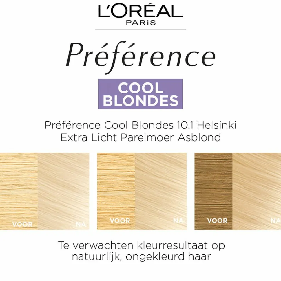 L'Oréal Préférence Cool Blondes Permanente Haarkleuring 10.1 Extra Licht Asblond