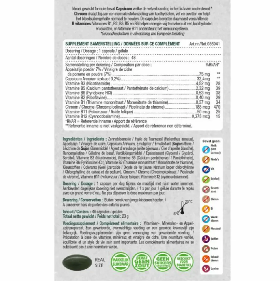 Lucovitaal Appelazijn, Chroom & B vitamines Ideaal Gewicht 48 capsules