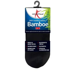 Lucovitaal Bamboe Enkelsok Zwart Maat 39-42 1 paar