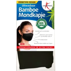 Lucovitaal Bamboe Mondkapje Zwart