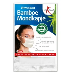 Lucovitaal Bamboe Mondkapje Wit