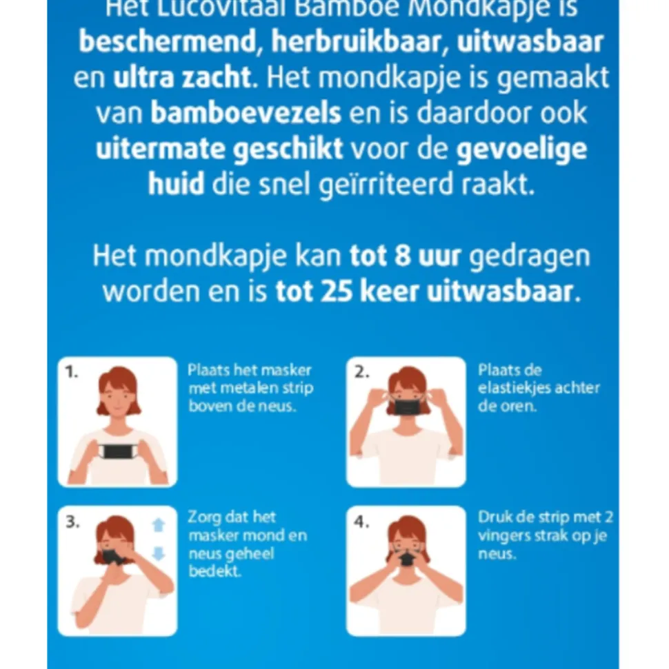 Lucovitaal Bamboe Mondkapje Zwart