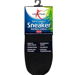 Lucovitaal Bamboe Sneakersok Zwart maat 35-38 1 paar