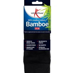 Lucovitaal Bamboe Sok Lang Zwart Maat 35-38 1 paar