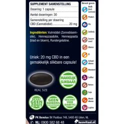 Lucovitaal CBD Cannabidiol 20 mg 30 capsules