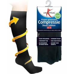 Lucovitaal Compressie Steun Sokken Zwart maat 36-41 1 paar