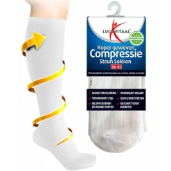 Lucovitaal Compressie Steun Sokken Wit maat 36-41 1 paar