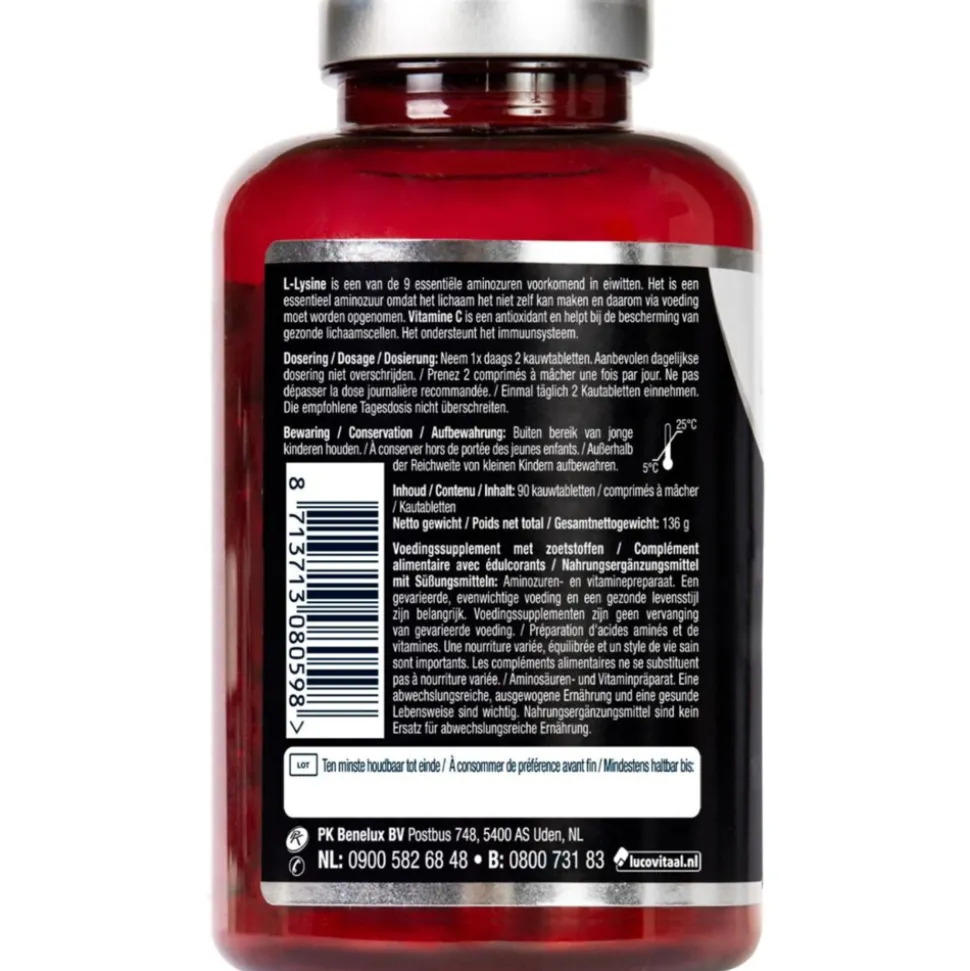 Lucovitaal L-Lysine 1000 mg 90 kauwtabletten