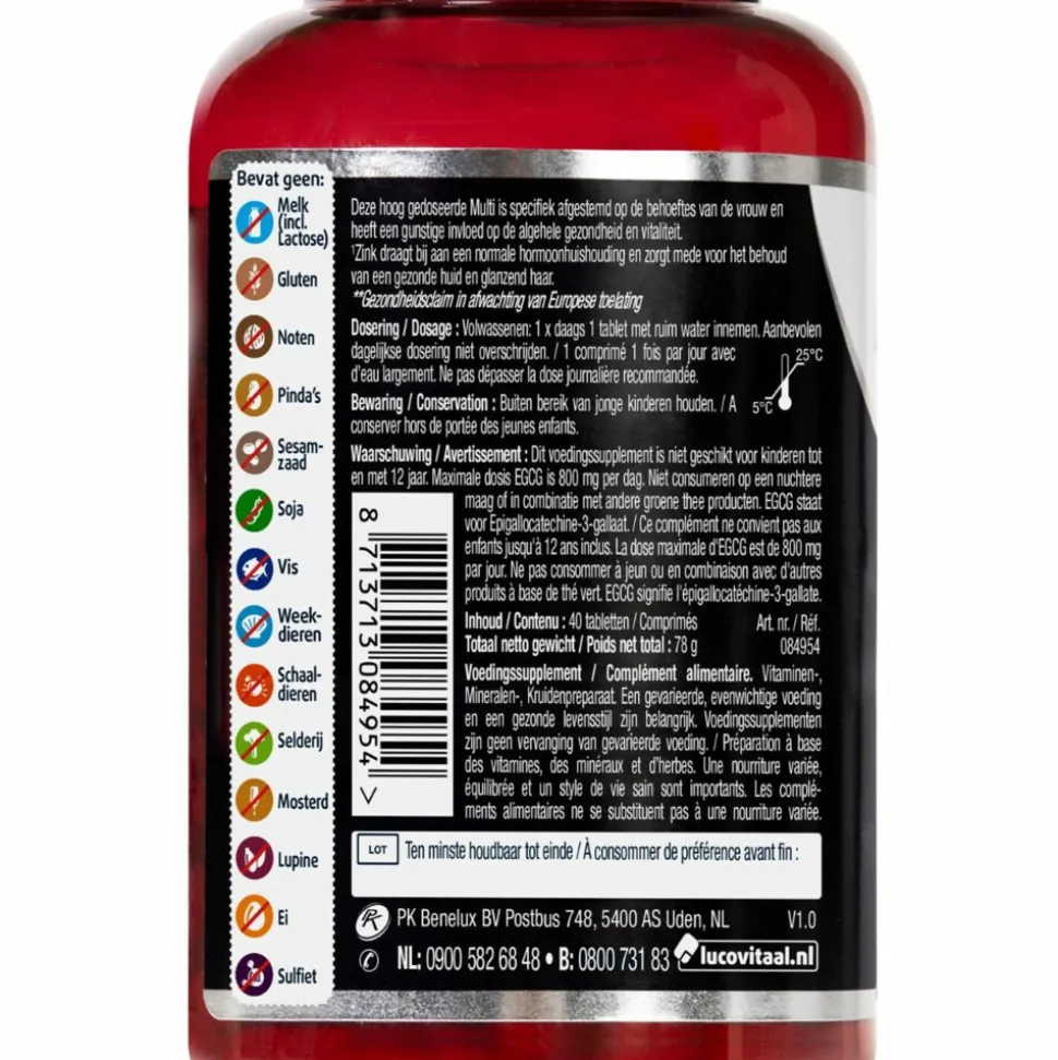 Lucovitaal Multi Vrouw Compleet 50+ met Ginkgo Biloba 40 tabletten