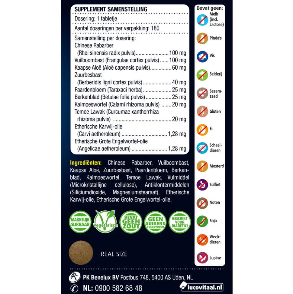 Lucovitaal Stoelgang Sennavrij 180 tabletten