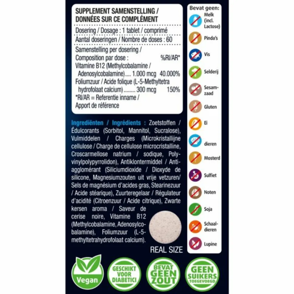 Lucovitaal Vitamine B12 & Foliumzuur 60 smelttabletten