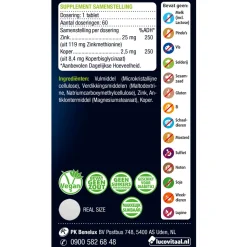 Lucovitaal Zink Methionine & Koper 60 tabletten