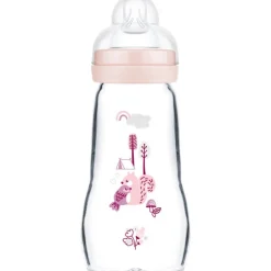 MAM Babyfles Feel Good Glas Matt Roze 0+ mnd 260 ml