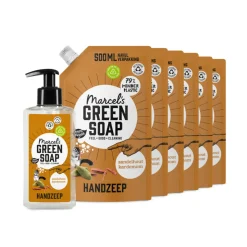 Marcel's Green Soap Handzeep Sandelhout & Kardemom 250 ml + 6 Navullingen Pakket