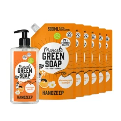 Marcel's Green Soap Handzeep Sinaasappel & Jasmijn 500 ml + 6 Navullingen Pakket