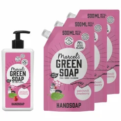 Marcel's Green Soap Patchouli & Cranberry Handzeep Pakket