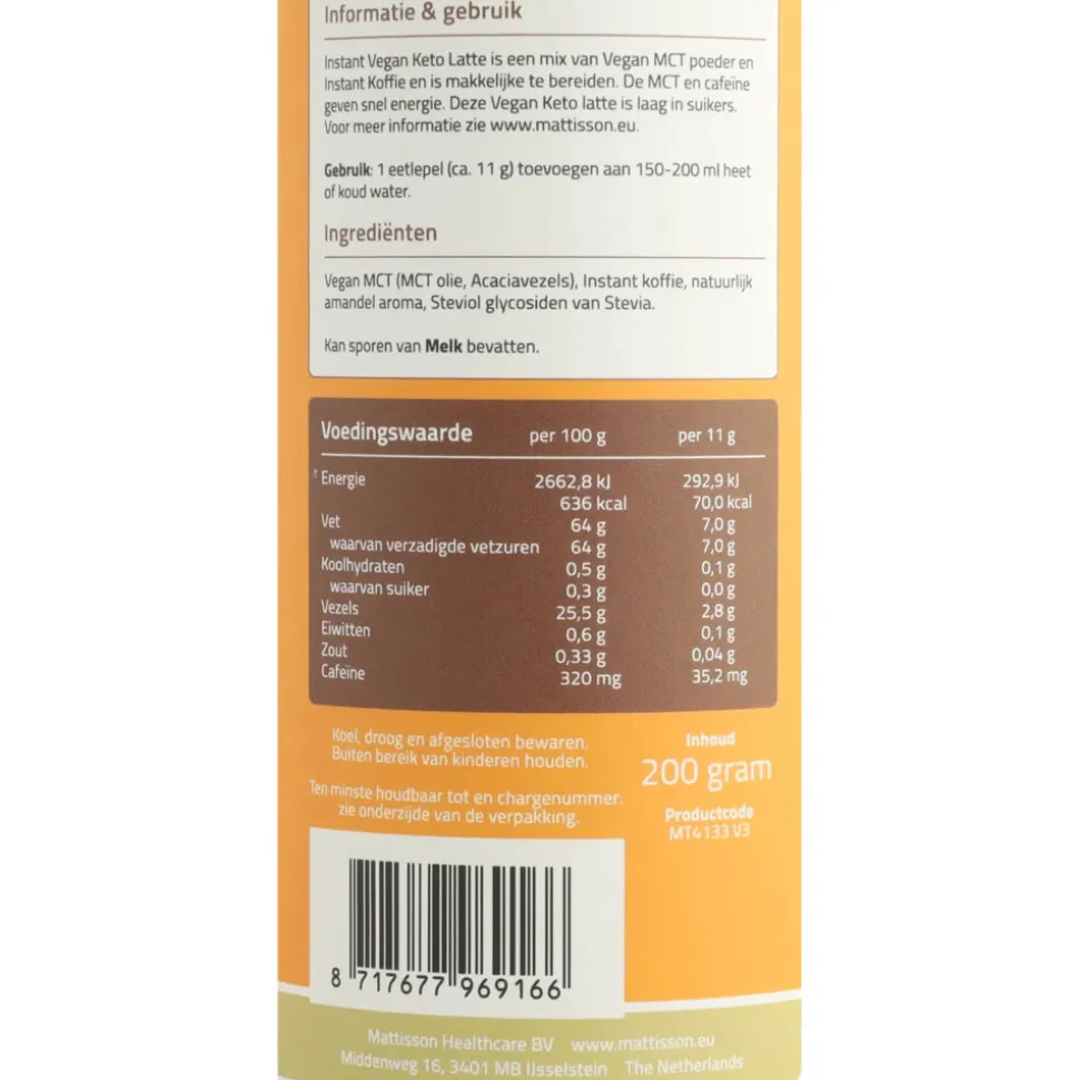 Mattisson Keto Latte Instant 200 gr