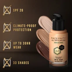 Max Factor Facefinity All Day Flawless Foundation W44 Warm Ivory 34 ml