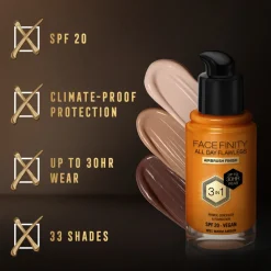 Max Factor Facefinity All Day Flawless Foundation W91 Warm Amber 34 ml
