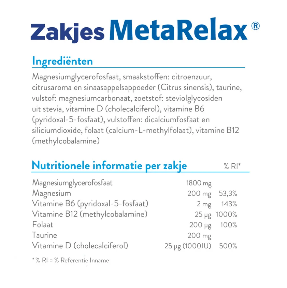 Metagenics Metarelax Zakjes 40 sachets